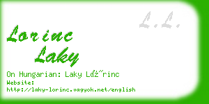 lorinc laky business card